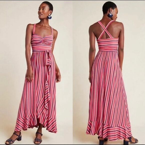 Revolve Anthropologie Maeve Gabriela Ruffled Maxi Dress - Picture 1 of 13